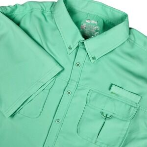 SILVER BAIT Short Sleeve‎ Fishing Shirt Mens XXL Seafoam Green Outdoors Boating